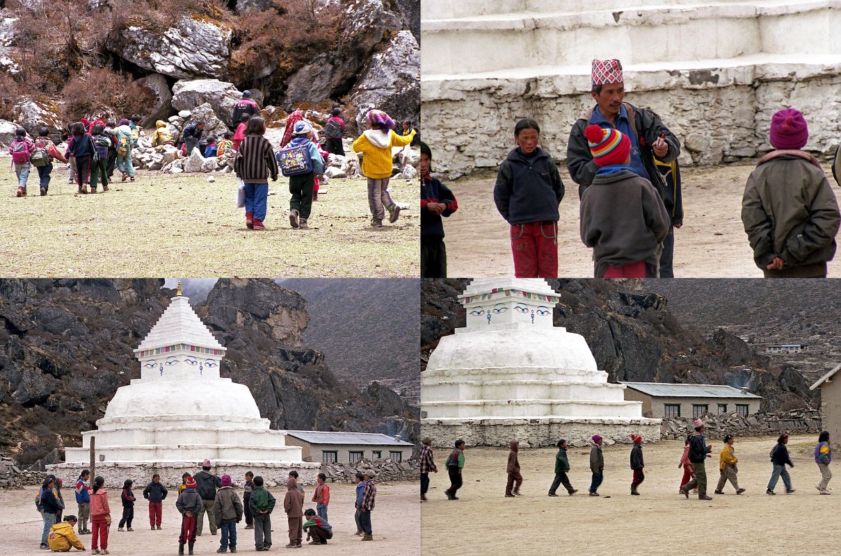 Khumjung 12 Khumjung School Teaching Pupils Outside School Buildings